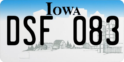 IA license plate DSF083