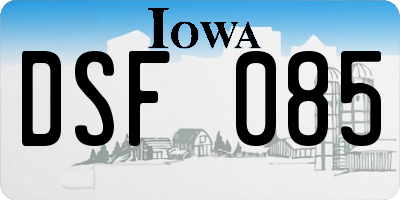 IA license plate DSF085