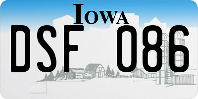 IA license plate DSF086