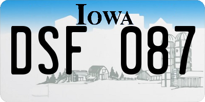 IA license plate DSF087