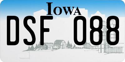 IA license plate DSF088