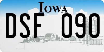 IA license plate DSF090