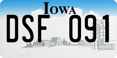 IA license plate DSF091