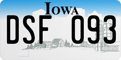 IA license plate DSF093