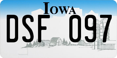 IA license plate DSF097