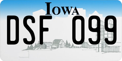IA license plate DSF099
