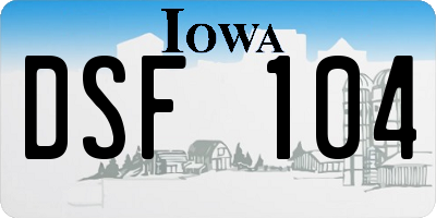 IA license plate DSF104