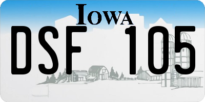 IA license plate DSF105