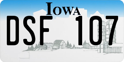 IA license plate DSF107