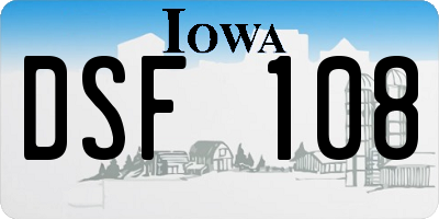 IA license plate DSF108