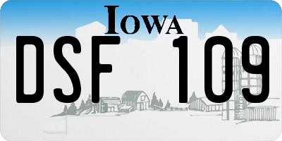 IA license plate DSF109