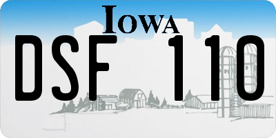 IA license plate DSF110