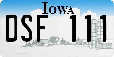 IA license plate DSF111