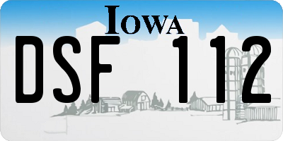 IA license plate DSF112