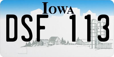 IA license plate DSF113