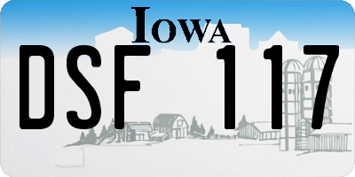IA license plate DSF117