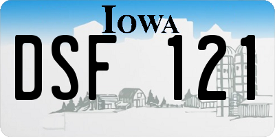 IA license plate DSF121