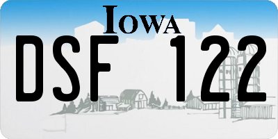 IA license plate DSF122