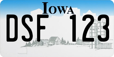 IA license plate DSF123