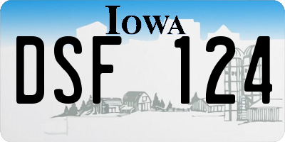 IA license plate DSF124