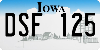 IA license plate DSF125