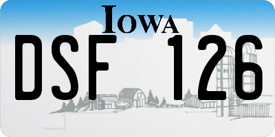 IA license plate DSF126