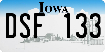 IA license plate DSF133