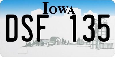 IA license plate DSF135
