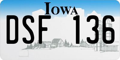 IA license plate DSF136