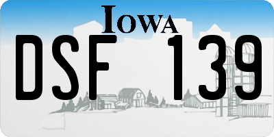 IA license plate DSF139