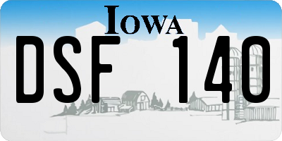 IA license plate DSF140