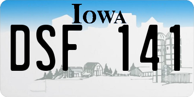 IA license plate DSF141