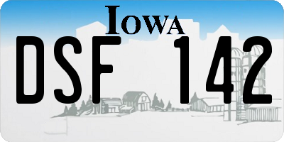 IA license plate DSF142