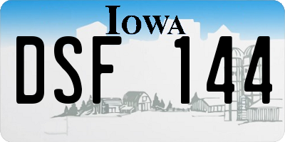 IA license plate DSF144