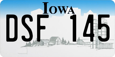 IA license plate DSF145