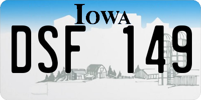 IA license plate DSF149
