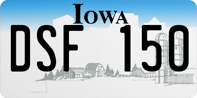 IA license plate DSF150