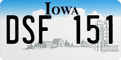 IA license plate DSF151