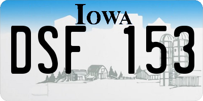 IA license plate DSF153