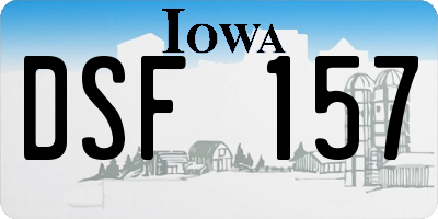 IA license plate DSF157
