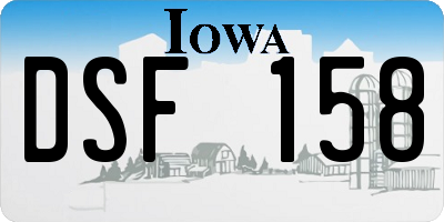 IA license plate DSF158