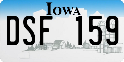 IA license plate DSF159