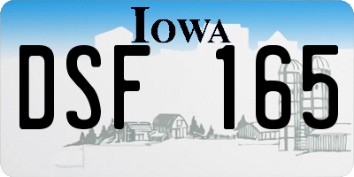 IA license plate DSF165