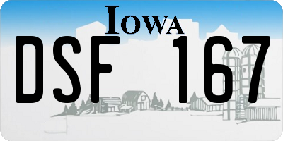 IA license plate DSF167