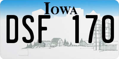 IA license plate DSF170