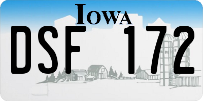 IA license plate DSF172