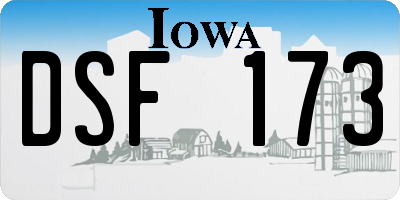 IA license plate DSF173