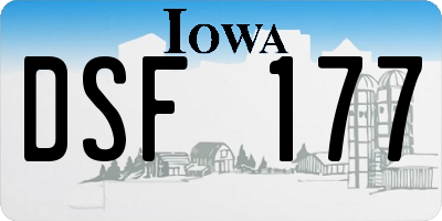 IA license plate DSF177