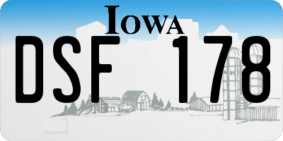 IA license plate DSF178