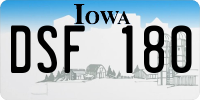 IA license plate DSF180